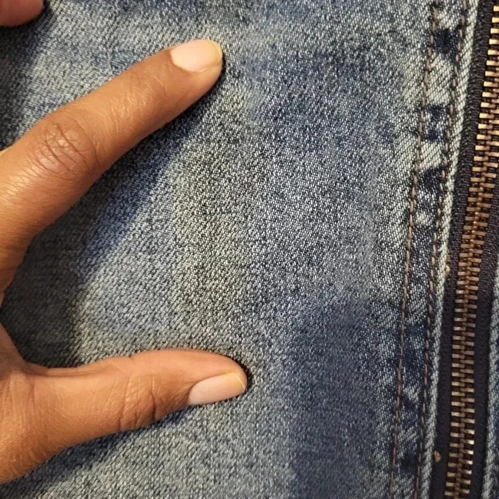 Free People We The Free Zip It Up Front Zipper Mini Denim Jean Skirt(26) - Picture 10 of 12